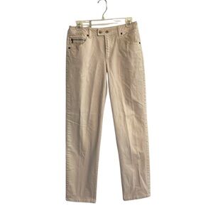 Liz Claiborne Beige Straight Leg Fit Stretch High Rise Jeans Size 4